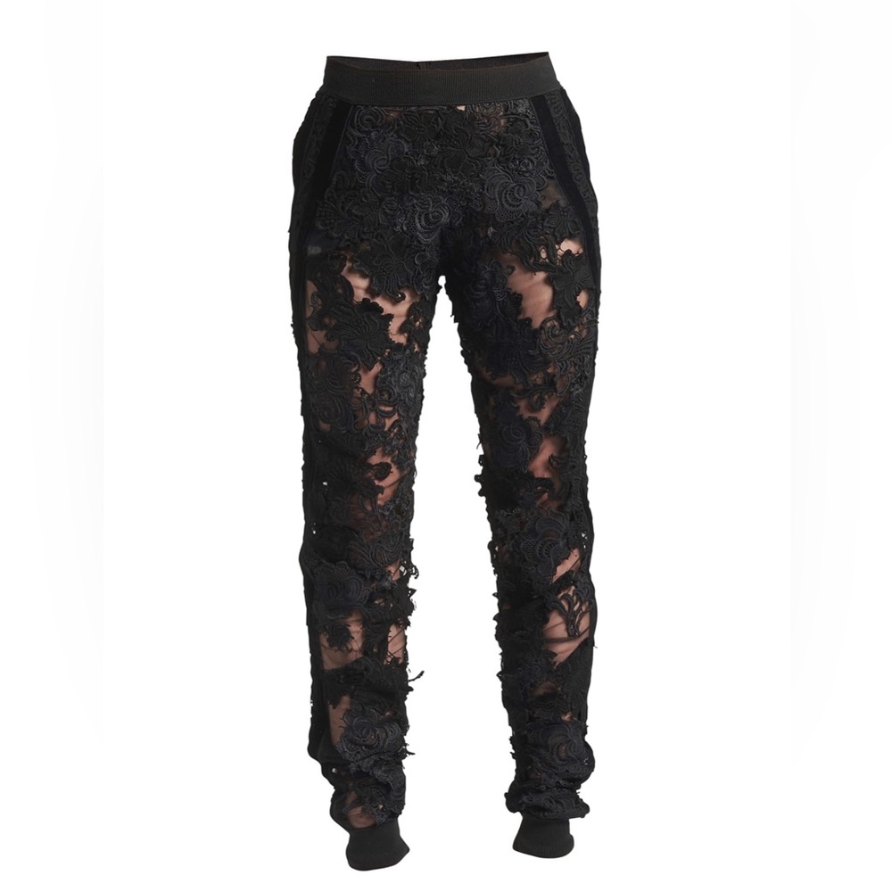💜TOM FORD RARE RUNWAY Sheer Floral Macrame Jogger Pants